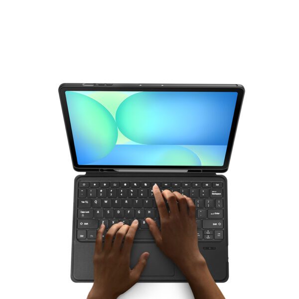 Etui z klawiaturą Dux Ducis (DK series) na Samsung Tab S10 FE+ (Plus) z podświetleniem - czarnapol