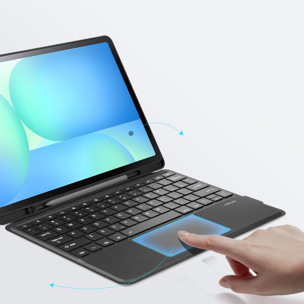 Etui z klawiaturą Dux Ducis (DK series) na Samsung Tab S10 FE+ (Plus) z podświetleniem - czarnapol