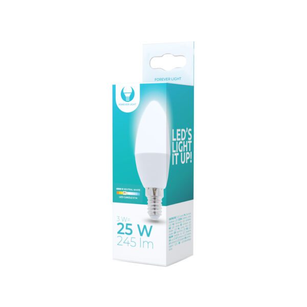 198152_oryg LED Bulb E14 C37 3W 230V 4500K 245lm Forever Light