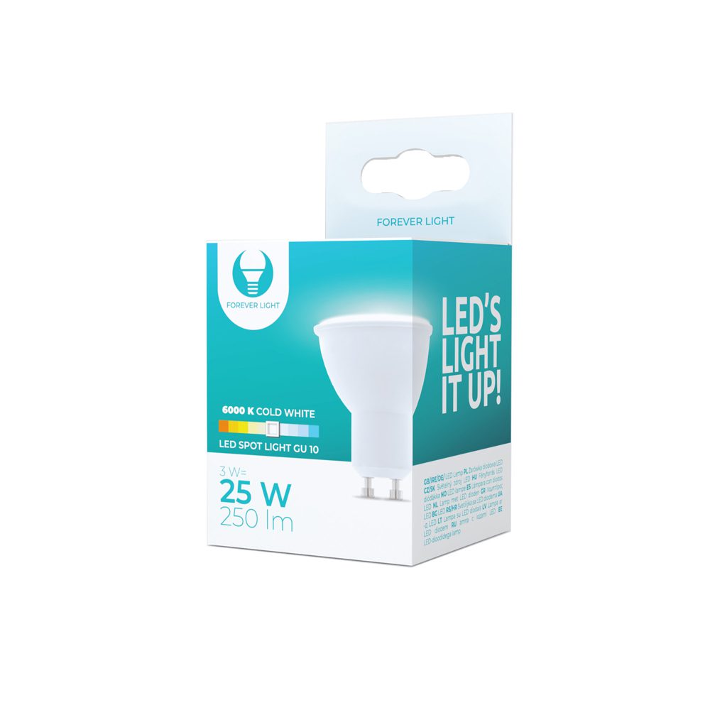198156_oryg LED Bulb GU10 3W 230V 6000K 250lm Forever Light