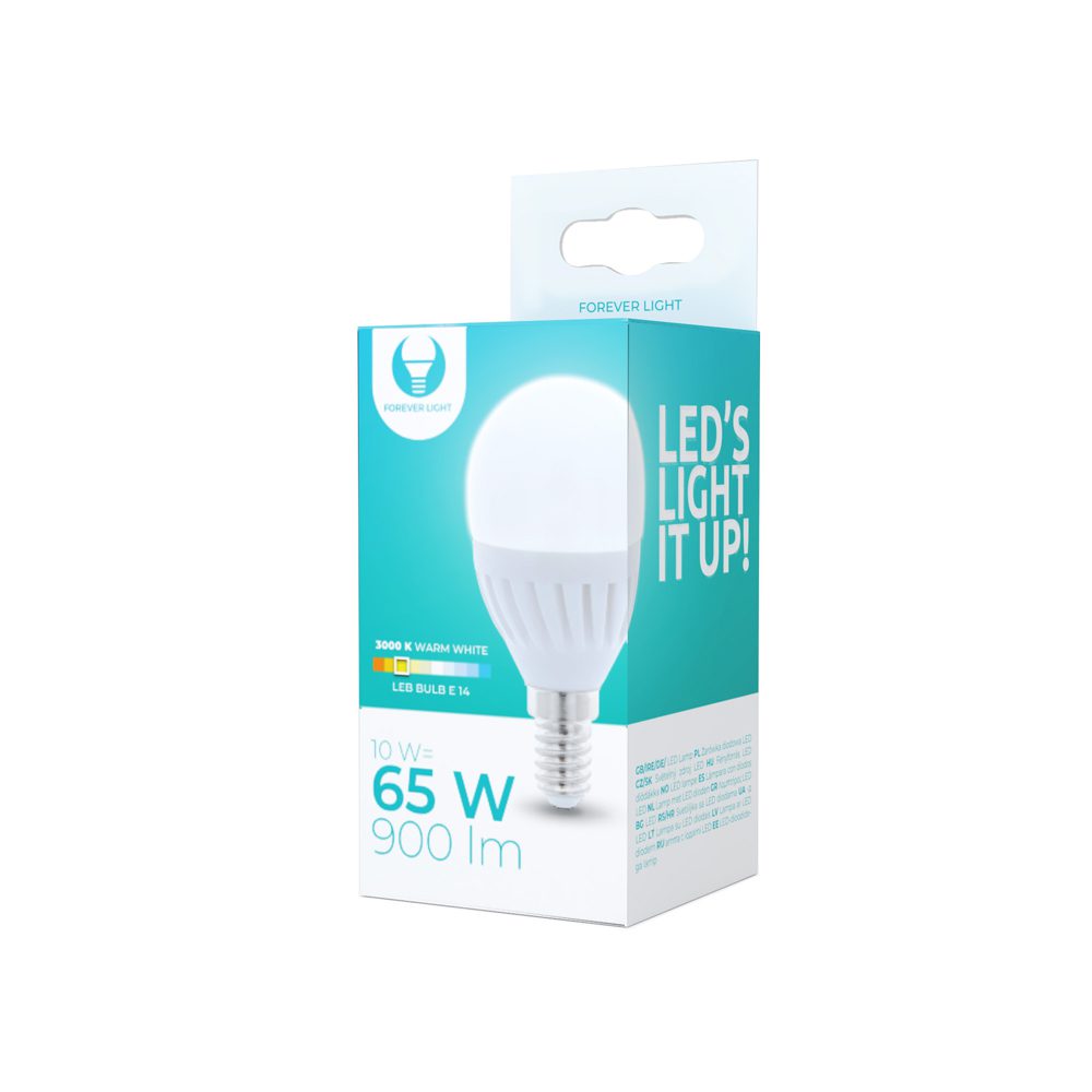 198165_oryg LED bulb E14 G45 10W 230V 3000K 900lm ceramic Forever Light