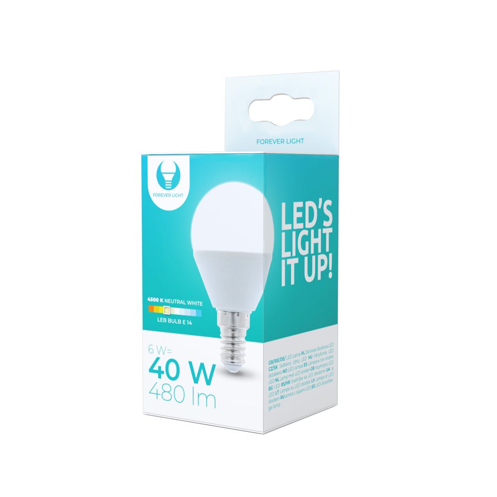 198169_oryg LED bulb E14 G45 6W 4500K 480lm Forever Light