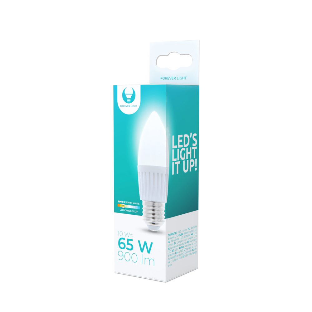 198180_oryg LED bulb E27 C37 10W 230V 3000K 900lm ceramic Forever Light