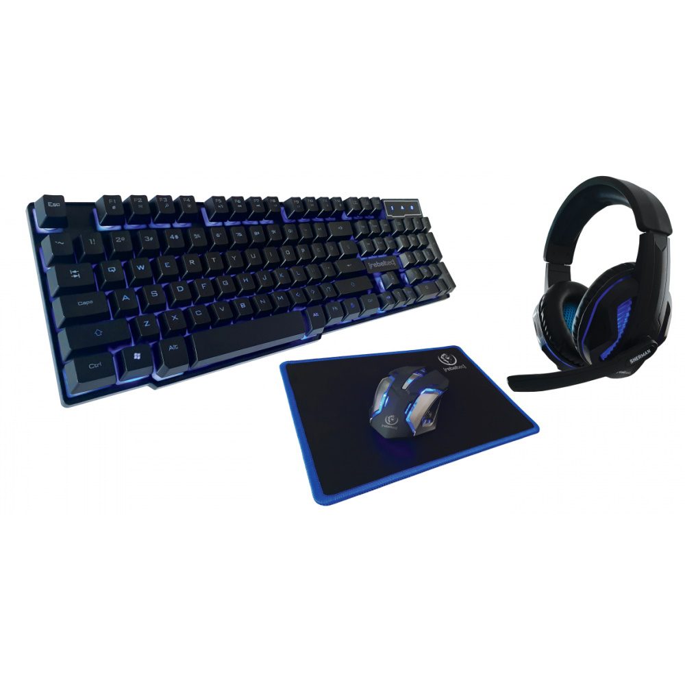 Rebeltec wired gaming set keyboard + headphones + mouse + mouse pad SHERMAN