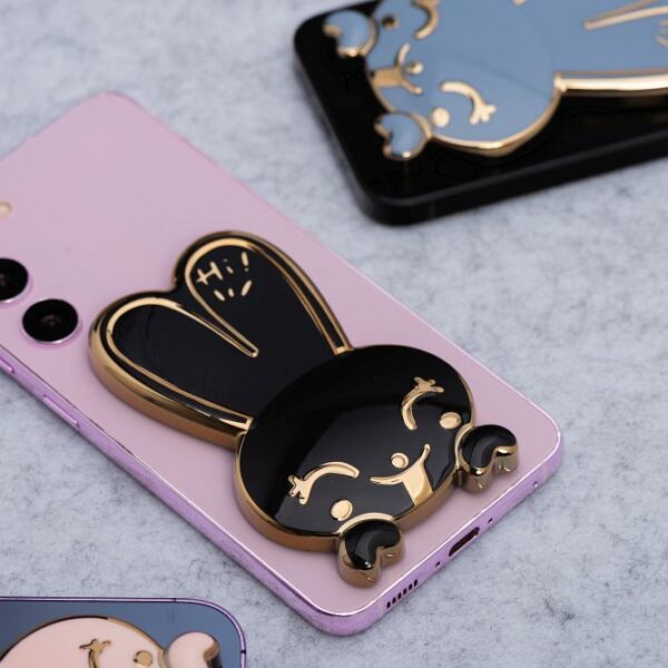 Phone stand RABBIT - stick-on - black