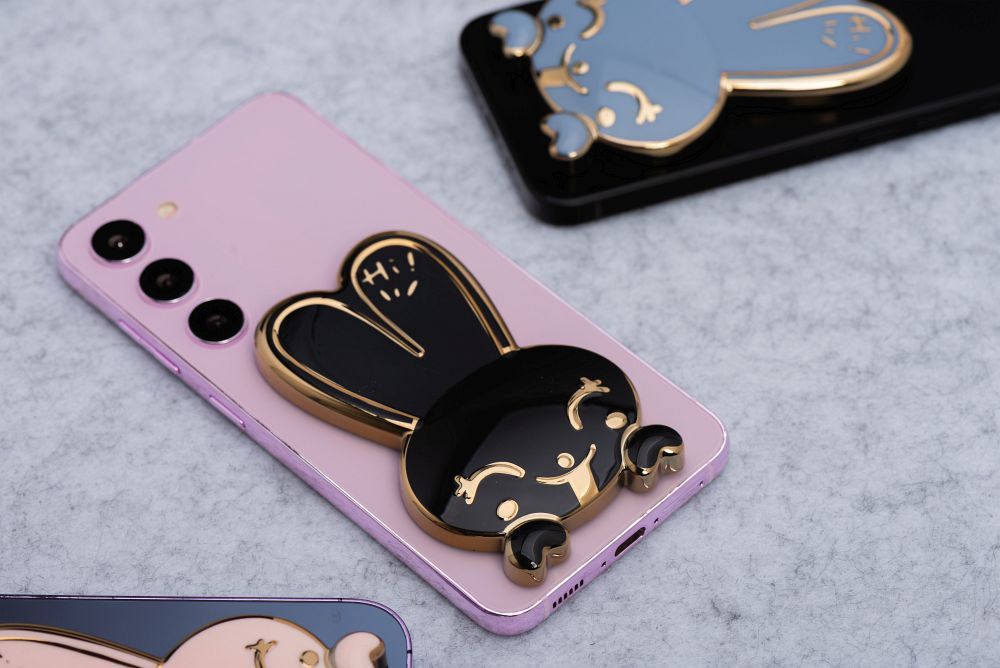 Phone stand RABBIT - stick-on - black