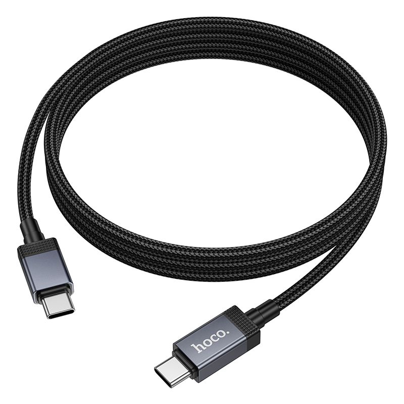 1aba5ca11d95bda5c24cc81fa5373dda Cable USB C to USB C Hoco 3A 60W with display 1 m X118 black