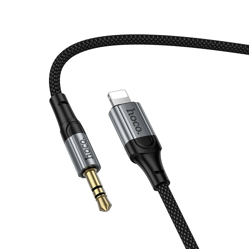 1cd64f9852d959b3d0d29208ffde7fd1 Cable AUX Jack 3,5 mm to Lightning Hoco 1,5 m UPA33A black