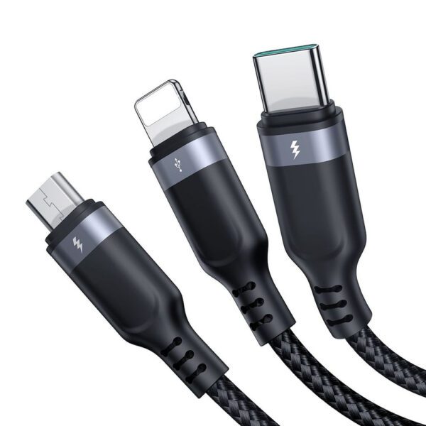 200618_3 Kabel Joyroom S-A18 3w1 3,5A USB-A - Lightning+USB-C+MicroUSB 1,2m - czarnypol