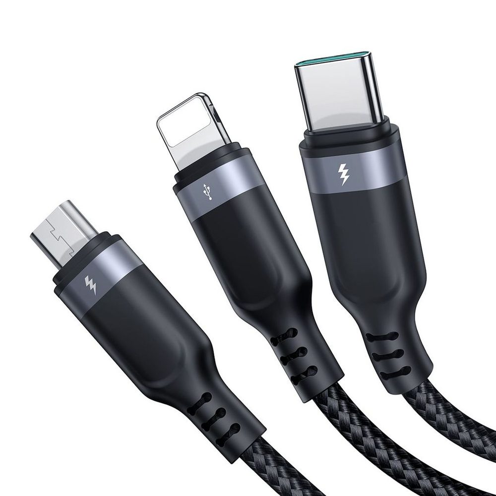 200618_3 Kabel Joyroom S-A18 3w1 3,5A USB-A - Lightning+USB-C+MicroUSB 1,2m - czarnypol