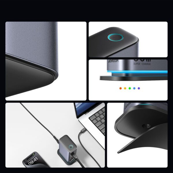 200625_6 Ładowarka Joyroom JR-TCM02 GaN 65W stacja ładująca 4xUSB-C 2xUSB-A wtyczka UK - szarapol