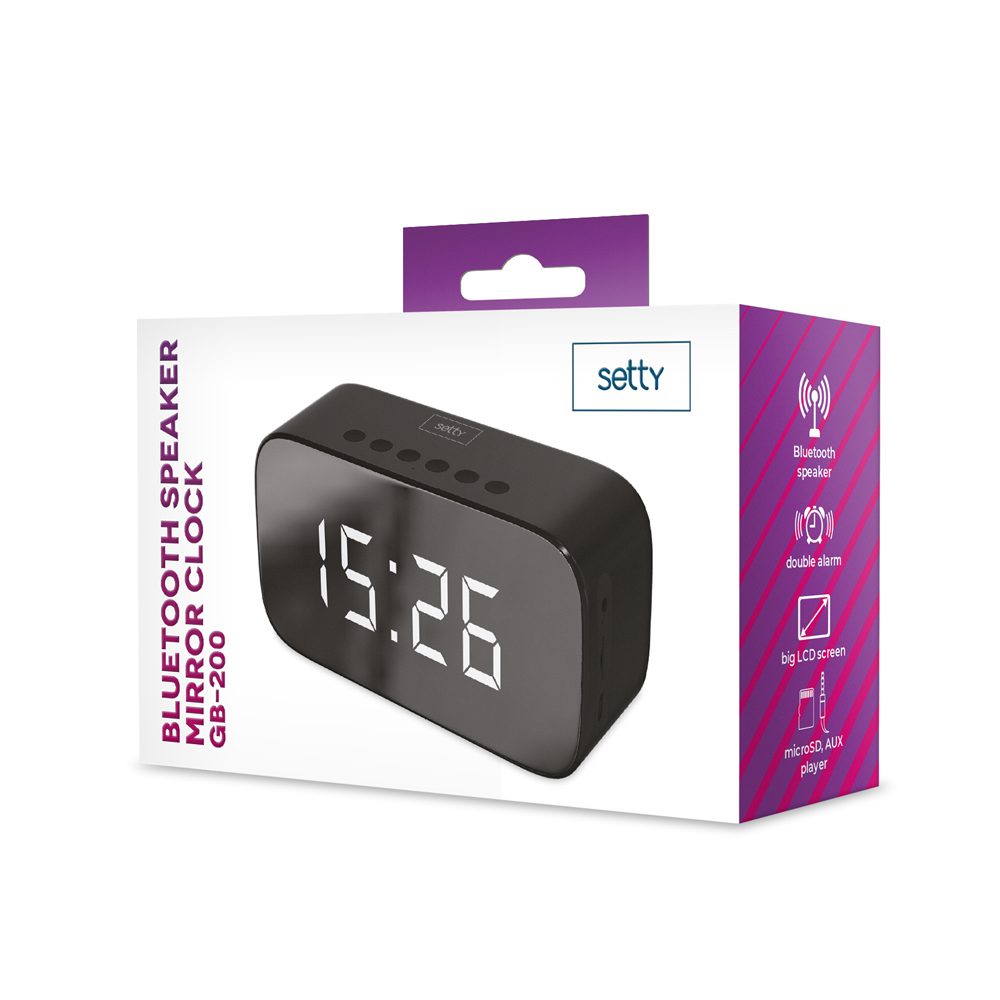201198_oryg Setty Bluetooth speaker Mirror clock GB-200 black