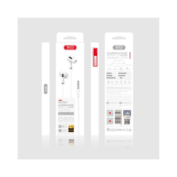 XO wired earphones EP22 jack 3,5mm black