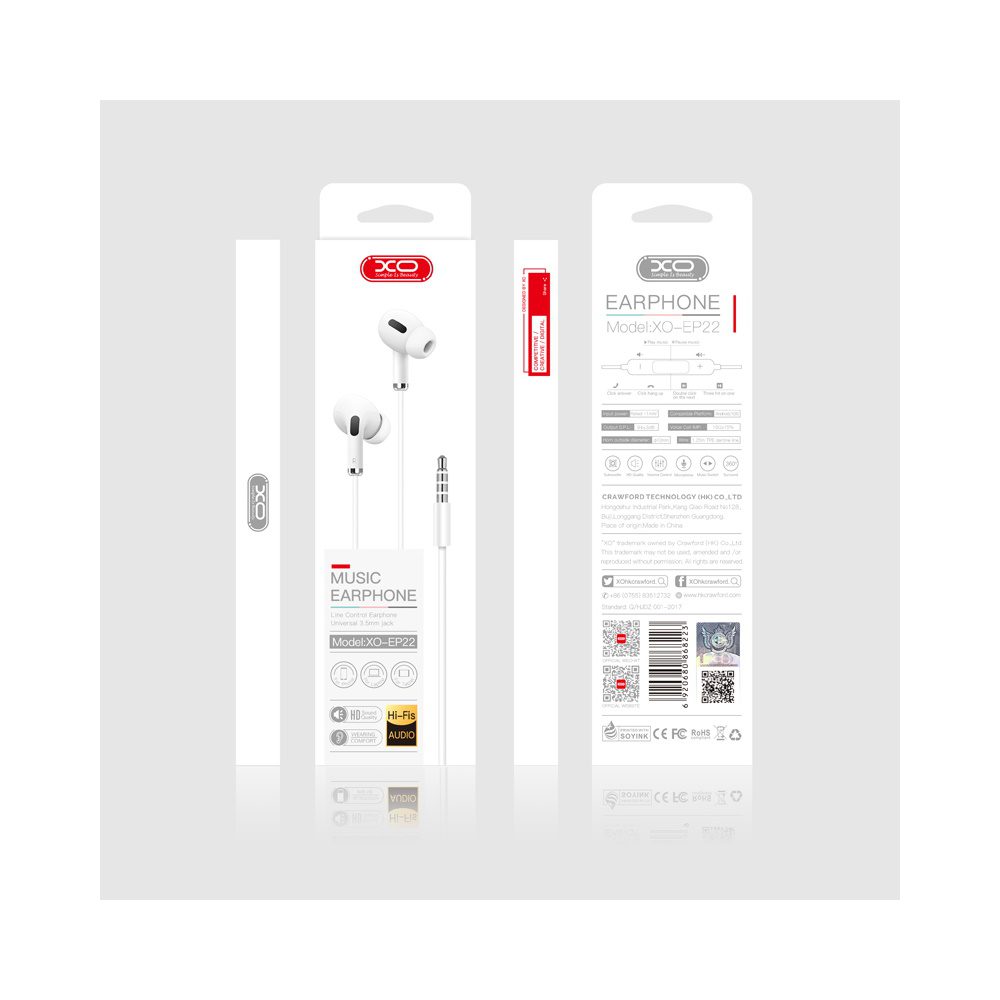 201203_oryg XO wired earphones EP22 jack 3,5mm black