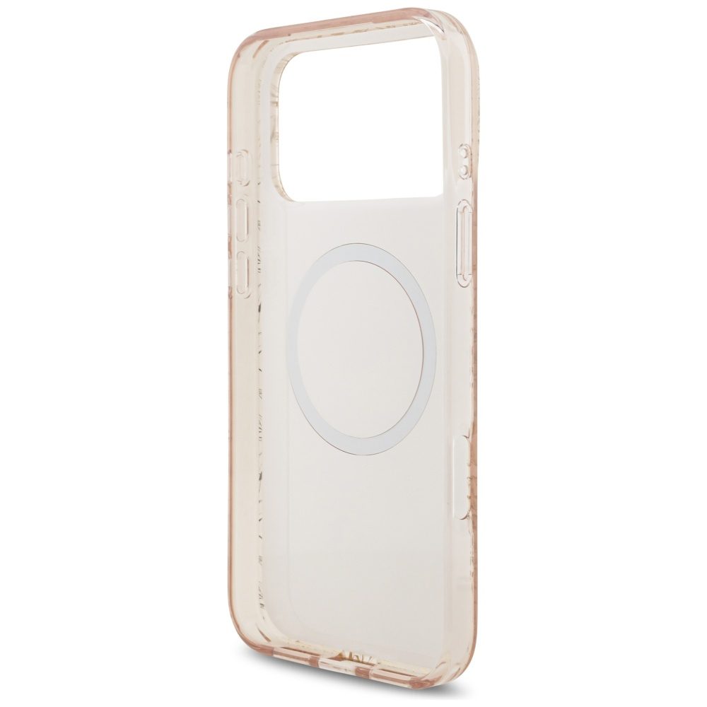 201480_7 Guess IML Flowers Electro Pearl Strap MagSafe Case for iPhone 17 Pro Max - Pinkeng