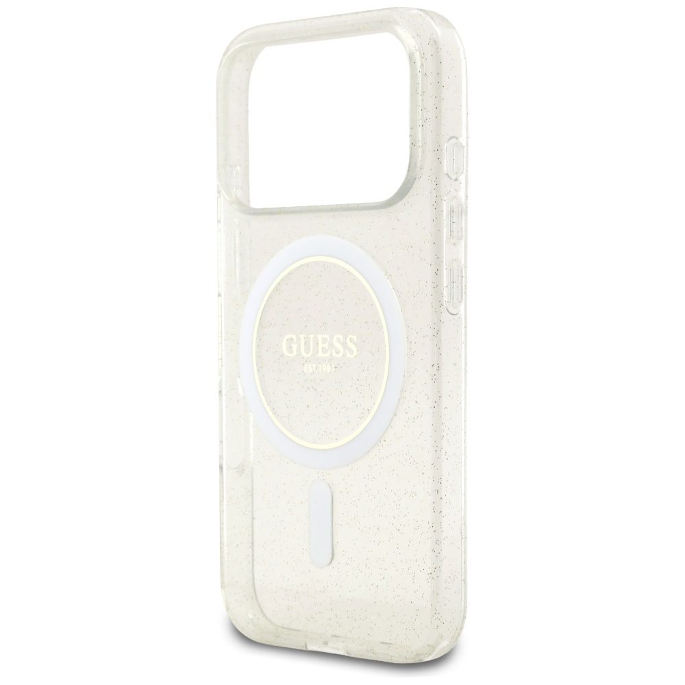 Guess IML Glitter Pearl Strap MagSafe Case for iPhone 17 Pro - Transparenteng