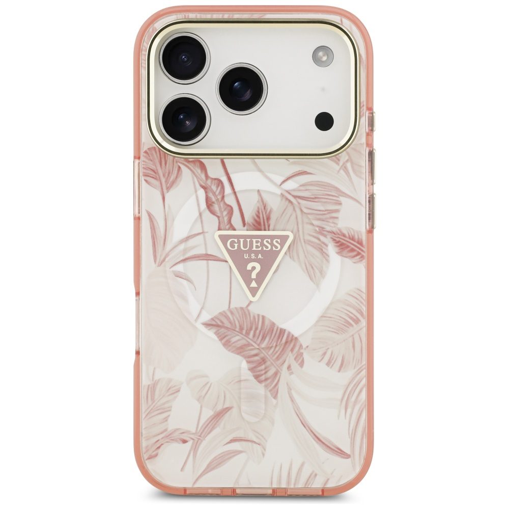 201486_3 Guess Jungle Tonal Triangle MagSafe Case for iPhone 17 Pro Max - Pinkeng