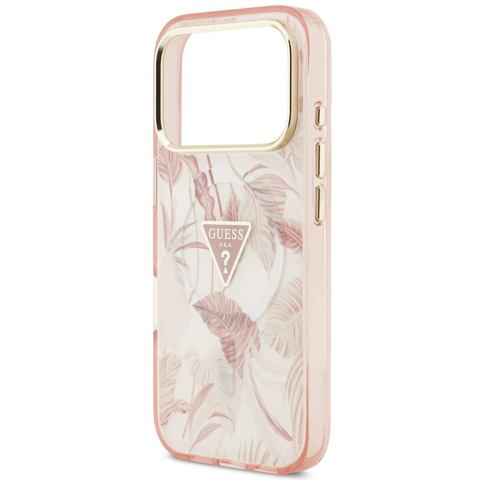 201486_6 Guess Jungle Tonal Triangle MagSafe Case for iPhone 17 Pro Max - Pinkeng