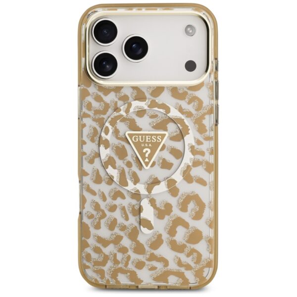Guess Leopard Glitter MagSafe Case for iPhone 17 Pro Max - Browneng