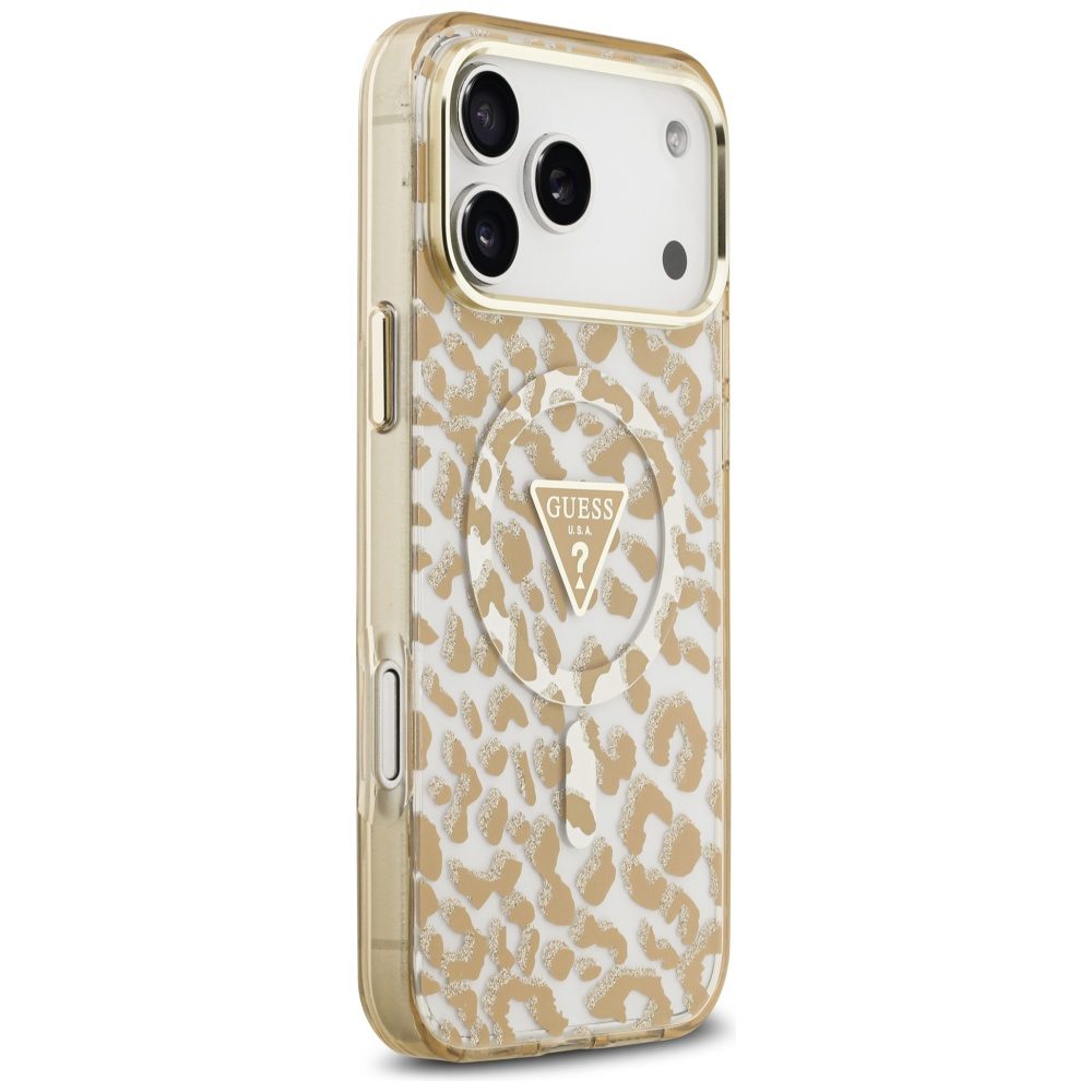 Guess Leopard Glitter MagSafe Case for iPhone 17 Pro Max - Browneng