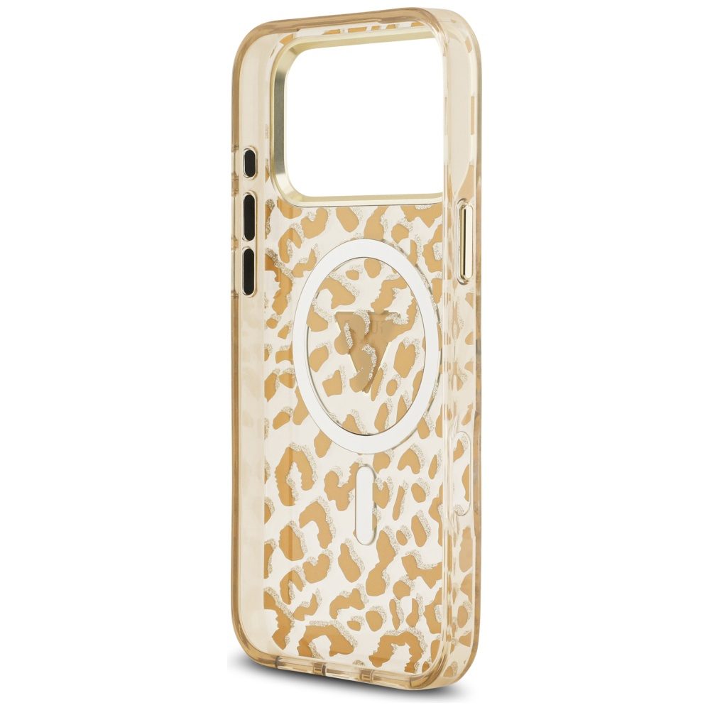 Guess Leopard Glitter MagSafe Case for iPhone 17 Pro Max - Browneng
