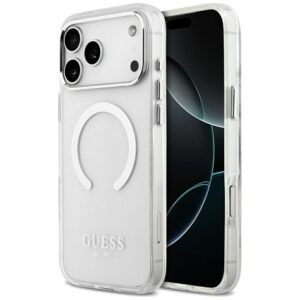 Guess Metal Outline MagSafe case for iPhone 17 Pro Max - silvereng