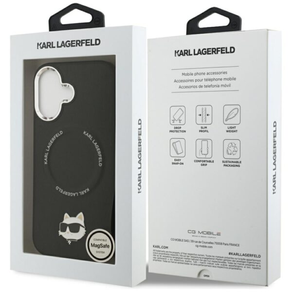 Karl Lagerfeld Choupette Pin MagSafe Case for iPhone 17 - Blackeng