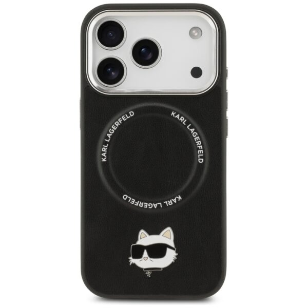 Karl Lagerfeld Choupette Pin MagSafe Case for iPhone 17 Pro Max - Blackeng