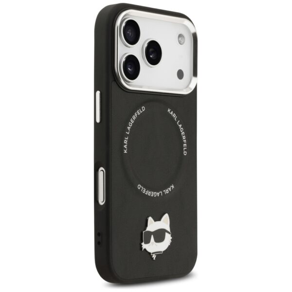 Karl Lagerfeld Choupette Pin MagSafe Case for iPhone 17 Pro Max - Blackeng