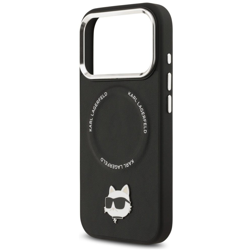 Karl Lagerfeld Choupette Pin MagSafe Case for iPhone 17 Pro Max - Blackeng