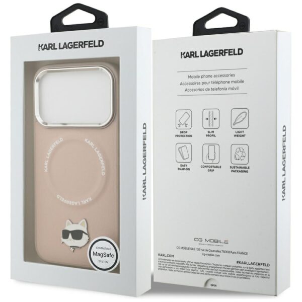 Karl Lagerfeld Choupette Pin MagSafe Case for iPhone 17 Pro - Pinkeng