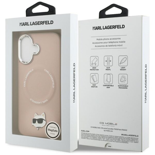 Karl Lagerfeld Choupette Pin MagSafe Case for iPhone 17 - Pinkeng