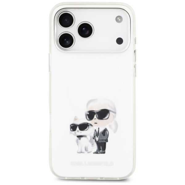 Karl Lagerfeld IML Aquarelle Karl & Choupette & Logo MagSafe Case for iPhone 17 Pro Max - Whiteeng