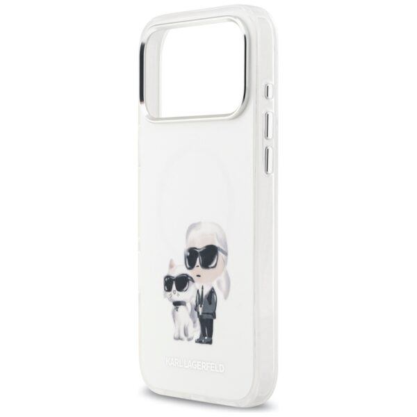 Karl Lagerfeld IML Aquarelle Karl & Choupette & Logo MagSafe Case for iPhone 17 Pro Max - Whiteeng