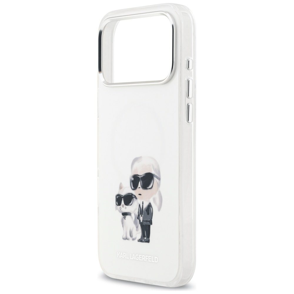 201496_6 Karl Lagerfeld IML Aquarelle Karl & Choupette & Logo MagSafe Case for iPhone 17 Pro Max - Whiteeng