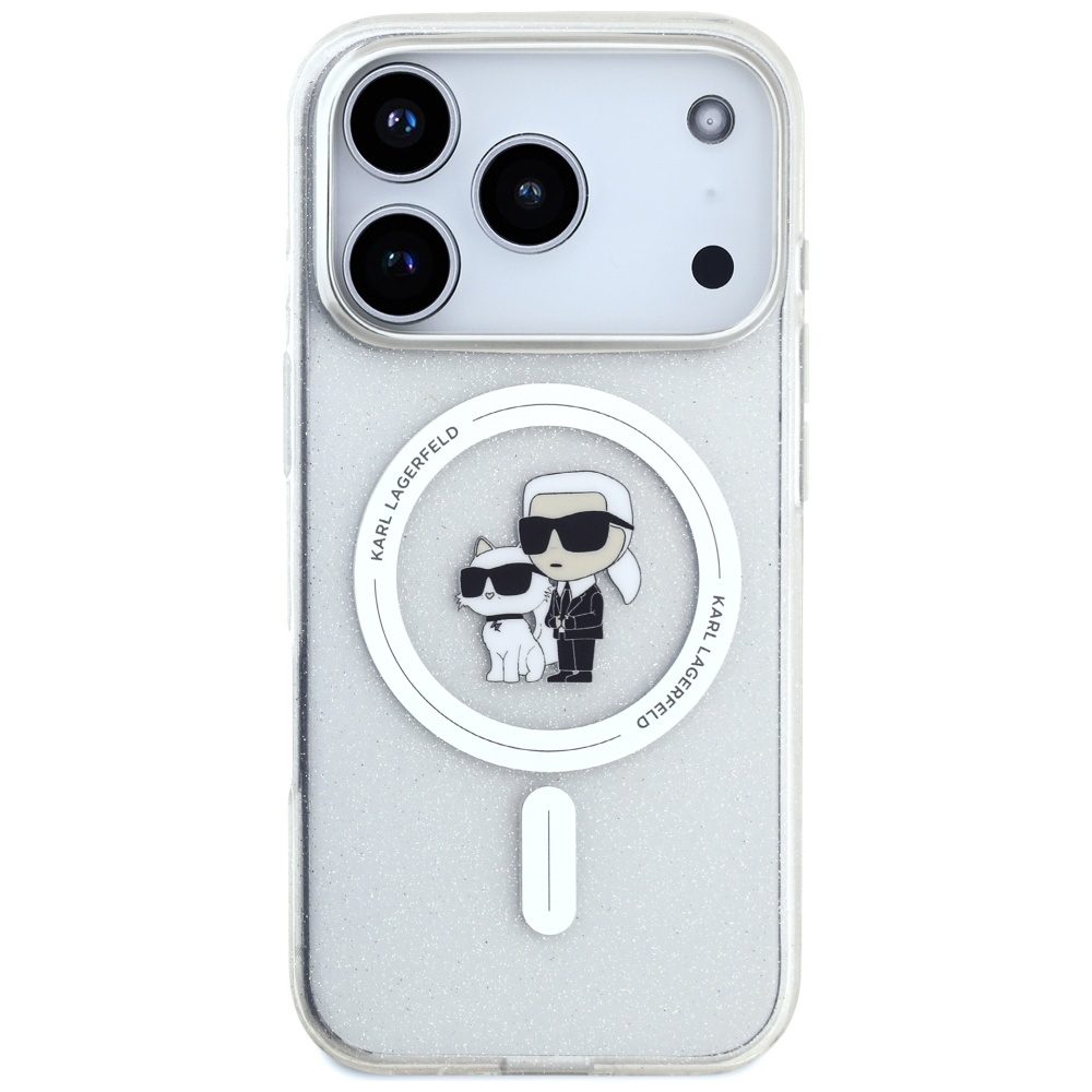 201501_3 Karl Lagerfeld IML Karl Choupette Glitter MagSafe Case for iPhone 17 Pro Max - Transparenteng