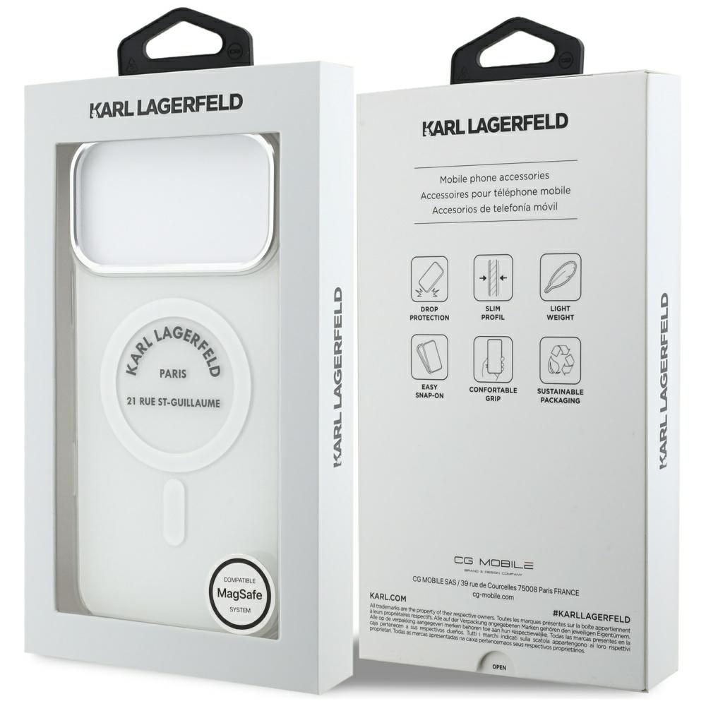 Karl Lagerfeld IML Karl RSG Logo MagSafe Case for iPhone 17 Pro Max - Transparenteng