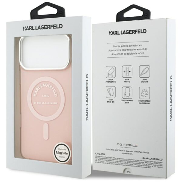 Karl Lagerfeld IML Karl RSG Logo MagSafe Case for iPhone 17 Pro Max - Pinkeng