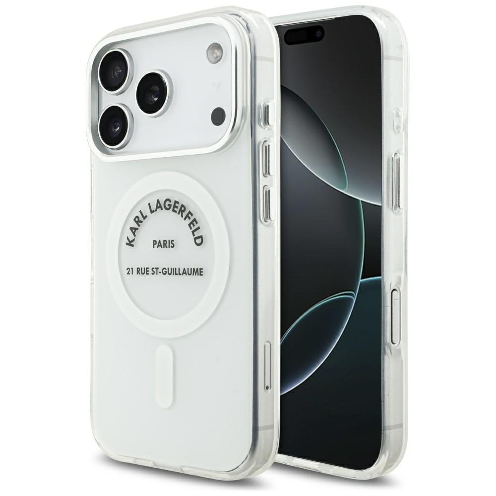 201504_1 Karl Lagerfeld IML Karl RSG Logo MagSafe Case for iPhone 17 Pro - Transparenteng