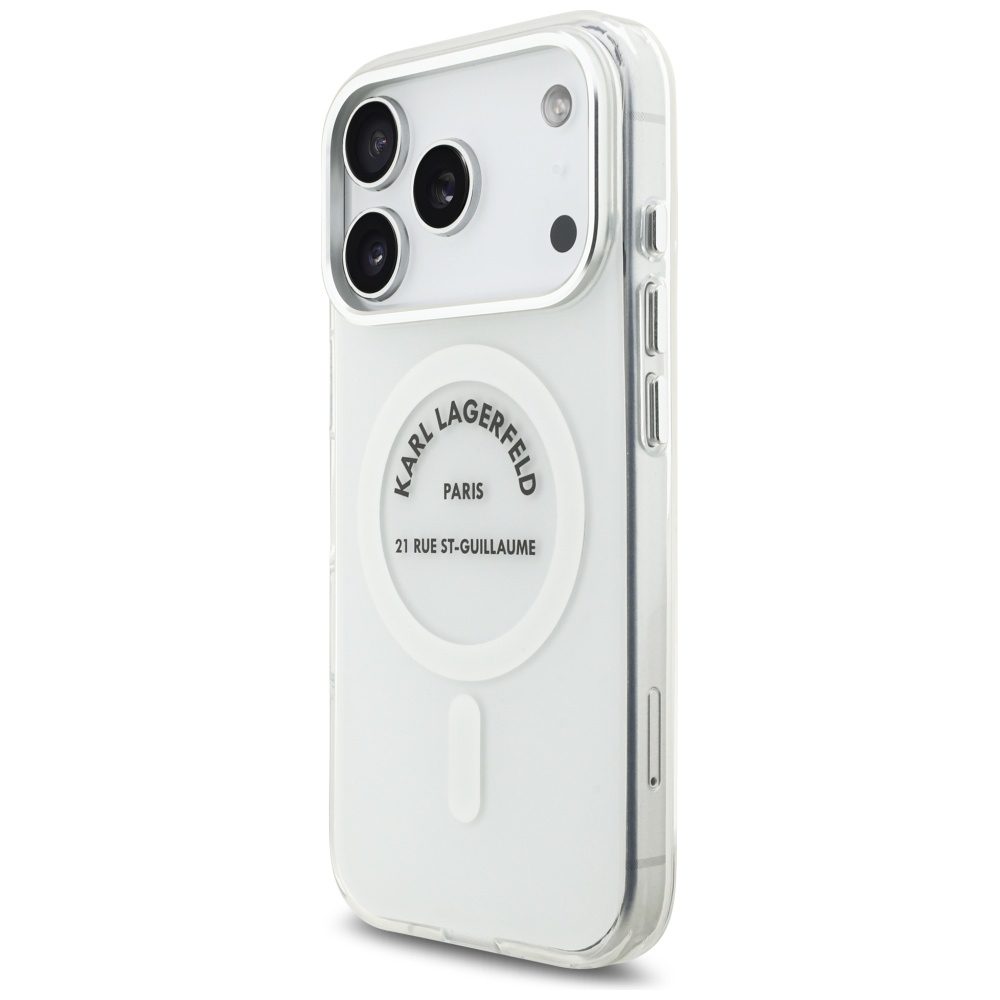 201504_2 Karl Lagerfeld IML Karl RSG Logo MagSafe Case for iPhone 17 Pro - Transparenteng