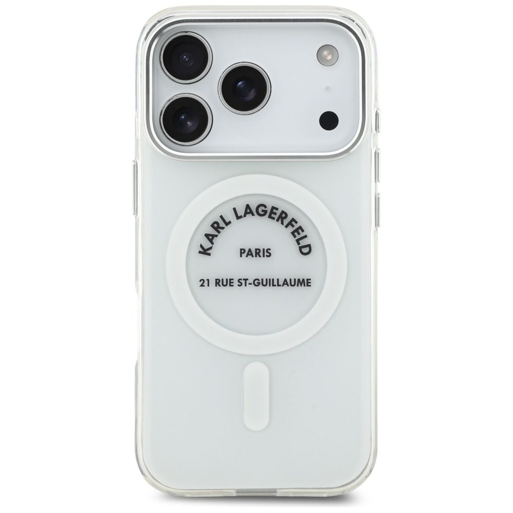 201504_3 Karl Lagerfeld IML Karl RSG Logo MagSafe Case for iPhone 17 Pro - Transparenteng
