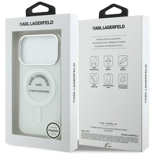 Karl Lagerfeld IML Karl RSG Logo MagSafe Case for iPhone 17 Pro - Transparenteng