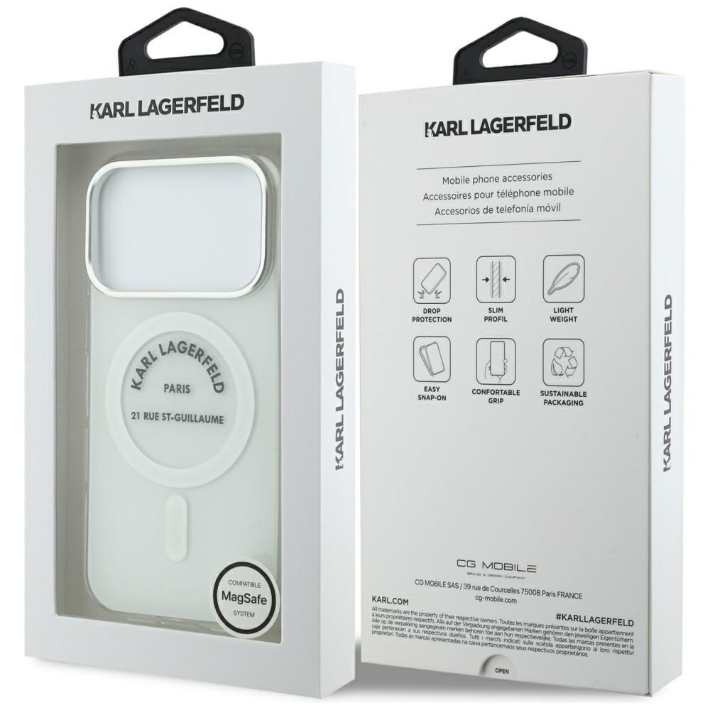201504_8 Karl Lagerfeld IML Karl RSG Logo MagSafe Case for iPhone 17 Pro - Transparenteng
