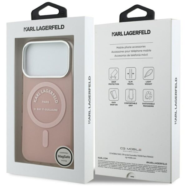Karl Lagerfeld IML Karl RSG Logo MagSafe Case for iPhone 17 Pro - Pinkeng
