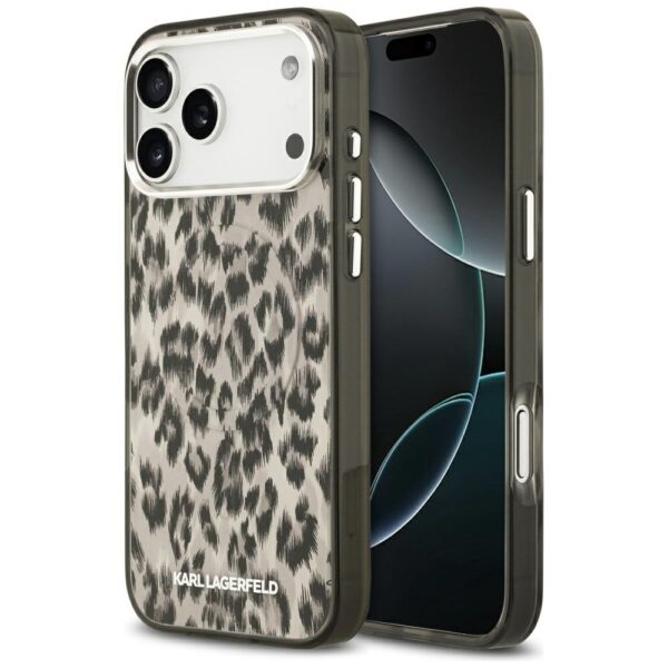 Karl Lagerfeld IML Leopard Pattern MagSafe Case for iPhone 17 Pro Max - Browneng