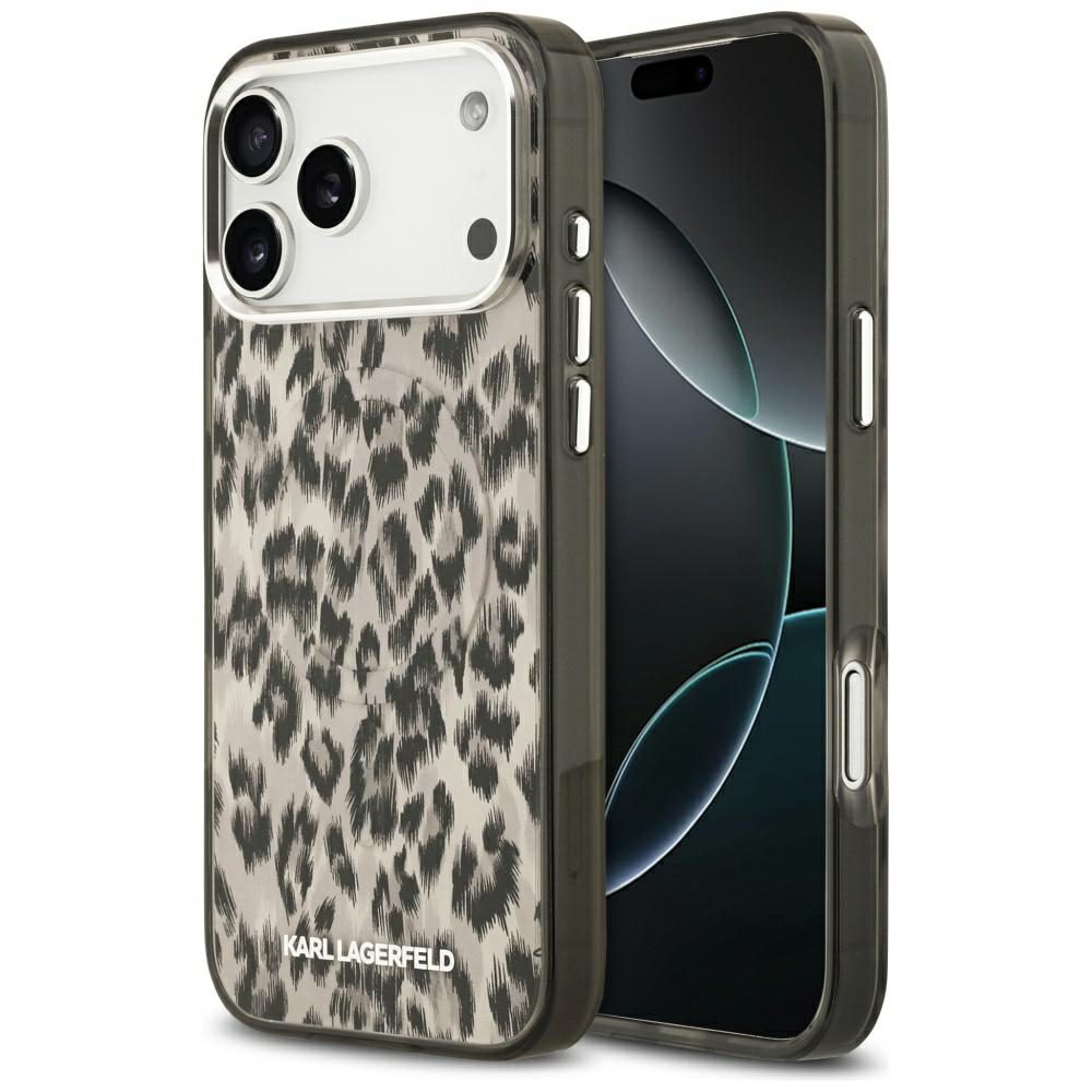 Karl Lagerfeld IML Leopard Pattern MagSafe Case for iPhone 17 Pro Max - Browneng