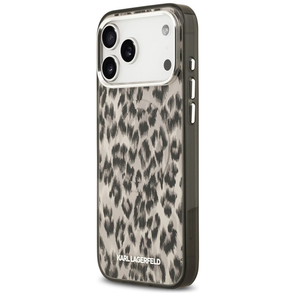 Karl Lagerfeld IML Leopard Pattern MagSafe Case for iPhone 17 Pro Max - Browneng