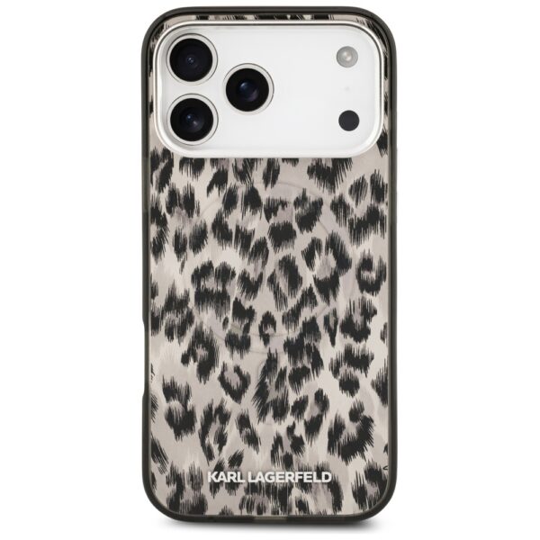 Karl Lagerfeld IML Leopard Pattern MagSafe Case for iPhone 17 Pro Max - Browneng