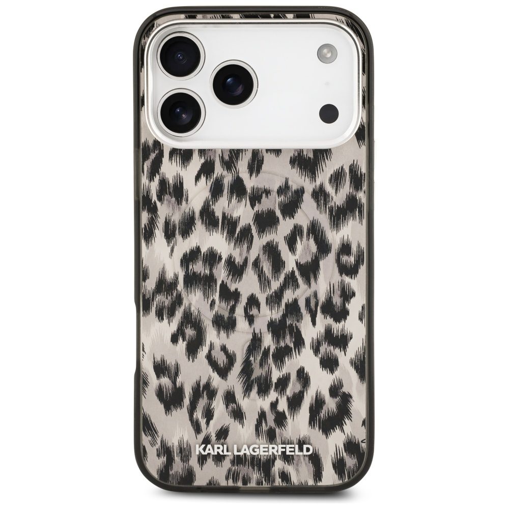 Karl Lagerfeld IML Leopard Pattern MagSafe Case for iPhone 17 Pro Max - Browneng