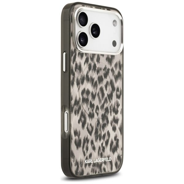 Karl Lagerfeld IML Leopard Pattern MagSafe Case for iPhone 17 Pro Max - Browneng